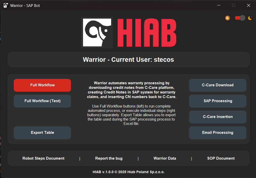 Warrior — SAP Bot